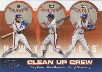 2005 Leaf - Clean Up Crew Die Cut #CUC 12 Keith Hernandez / Darryl Strawberry / Gary Carter Front