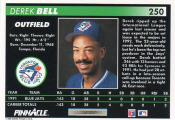 1992 Pinnacle #250 Derek Bell Back