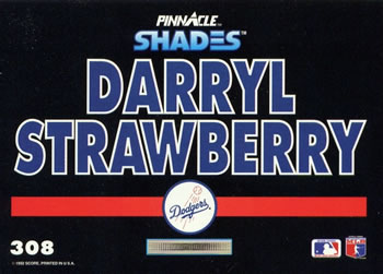 1992 Pinnacle #308 Darryl Strawberry Back
