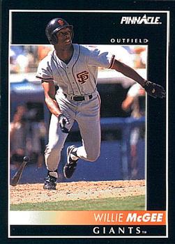 1992 Pinnacle #7 Willie McGee Front