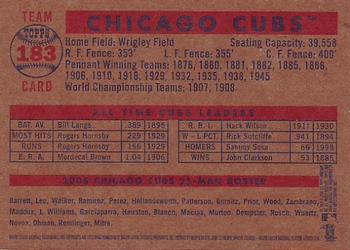 2006 Topps Heritage #183 Chicago Cubs Back