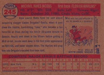 2006 Topps Heritage #245 Mike Jacobs Back