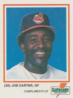 1987 Gatorade Cleveland Indians SGA #NNO Joe Carter Front