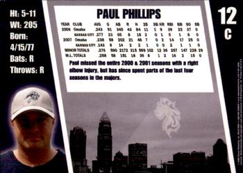 2008 Charlotte Knights #NNO Paul Phillips Back