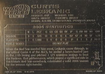 2005 Danbury Mint Red Sox 22k 2004 World Series Champions #NNO Curtis Leskanic Back