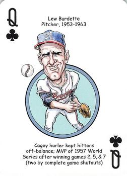 2007 Hero Decks Milwaukee Brewers Baseball Heroes Playing Cards #Q♣ Lew Burdette Front