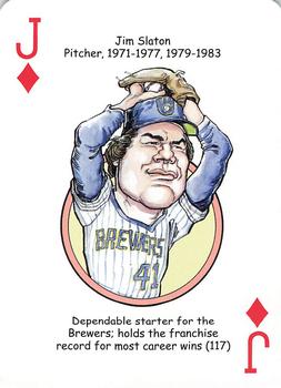 2007 Hero Decks Milwaukee Brewers Baseball Heroes Playing Cards #J♦ Jim Slaton Front