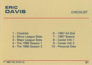 1988 Star Platinum #81 Eric Davis Back