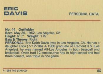 1988 Star Platinum #90 Eric Davis Back