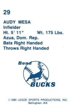 1990 Legoe Bend Bucks #29 Audy Mesa Back