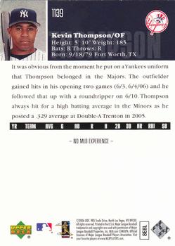 2006 Upper Deck #1139 Kevin Thompson Back