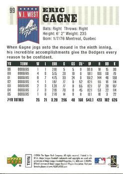 2006 Upper Deck First Pitch #99 Eric Gagne Back