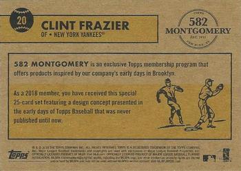 2018-19 Topps 582 Montgomery Club Set 1 #20 Clint Frazier Back