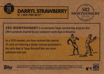 2018-19 Topps 582 Montgomery Club Set 1 #25 Darryl Strawberry Back