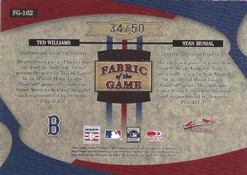 2005 Leaf Certified Materials - Fabric of the Game #FG-162 Ted Williams / Stan Musial Back