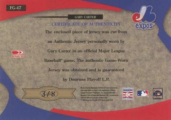 2005 Leaf Certified Materials - Fabric of the Game Jersey Number #FG-47 Gary Carter Back
