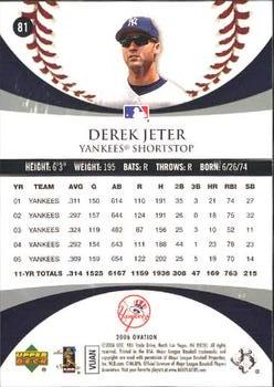 2006 Upper Deck Ovation #81 Derek Jeter Back