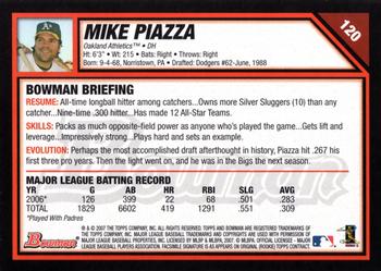 2007 Bowman #120 Mike Piazza Back