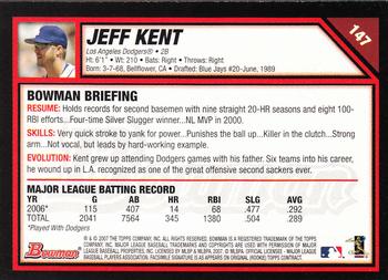 2007 Bowman #147 Jeff Kent Back