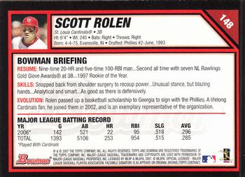 2007 Bowman #148 Scott Rolen Back