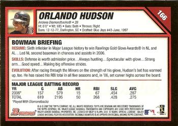 2007 Bowman #166 Orlando Hudson Back