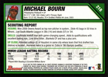 2007 Bowman #218 Michael Bourn Back