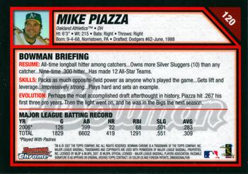 2007 Bowman Chrome #120 Mike Piazza Back
