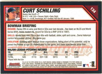 2007 Bowman Chrome #134 Curt Schilling Back