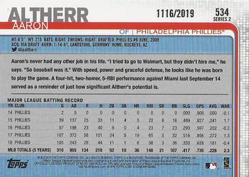 2019 Topps - Gold #534 Aaron Altherr Back