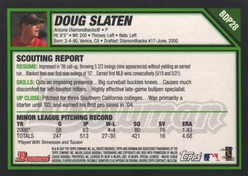 2007 Bowman Draft Picks & Prospects #BDP28 Doug Slaten Back
