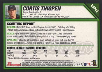2007 Bowman Draft Picks & Prospects #BDP42 Curtis Thigpen Back