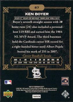 2007 SP Legendary Cuts #87 Ken Boyer Back