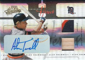 2005 Playoff Absolute Memorabilia - Heroes Autograph Swatch Double Spectrum Prime #AH-3 Alan Trammell Front