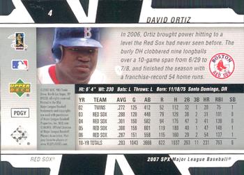 2007 SPx #4 David Ortiz Back