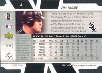 2007 SPx #8 Jim Thome Back