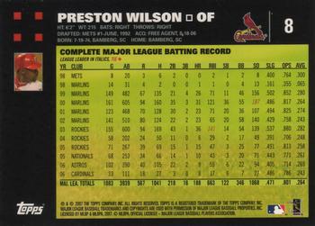 2007 Topps #8 Preston Wilson Back