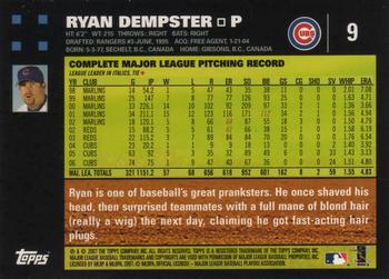 2007 Topps #9 Ryan Dempster Back