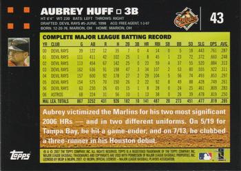 2007 Topps #43 Aubrey Huff Back