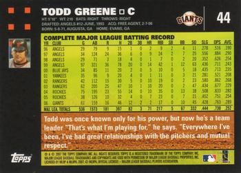 2007 Topps #44 Todd Greene Back