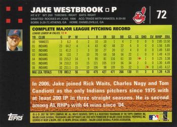2007 Topps #72 Jake Westbrook Back