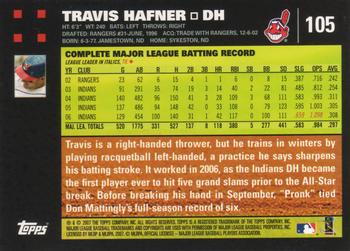 2007 Topps #105 Travis Hafner Back
