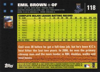 2007 Topps #118 Emil Brown Back