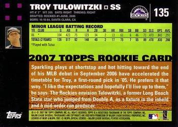 2007 Topps #135 Troy Tulowitzki Back