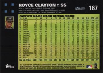 2007 Topps #167 Royce Clayton Back