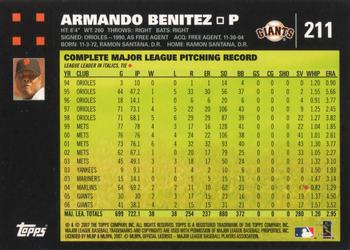 2007 Topps #211 Armando Benitez Back