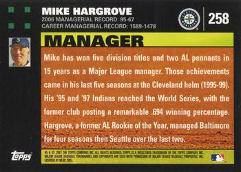 2007 Topps #258 Mike Hargrove Back
