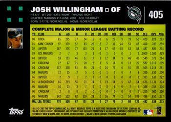 2007 Topps #405 Josh Willingham Back