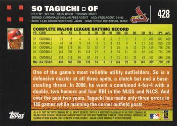 2007 Topps #428 So Taguchi Back