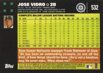 2007 Topps #532 Jose Vidro Back