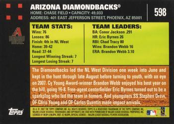 2007 Topps #598 Arizona Diamondbacks Back